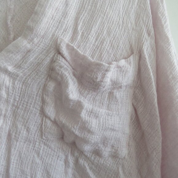 FREE PEOPLE Morning Dolman Tie Sleeve Gauzy Top in White Casual Boho Coastal M - Picture 4 of 14